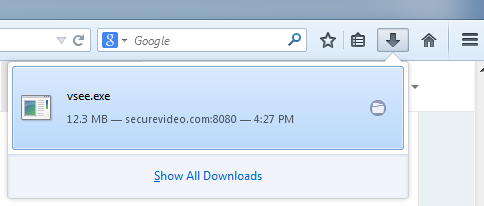 Firefox: recent downloads
