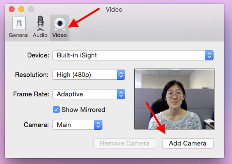 VSee video settings