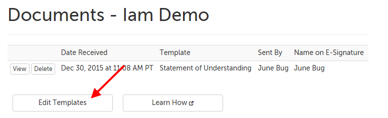 Edit Templates button